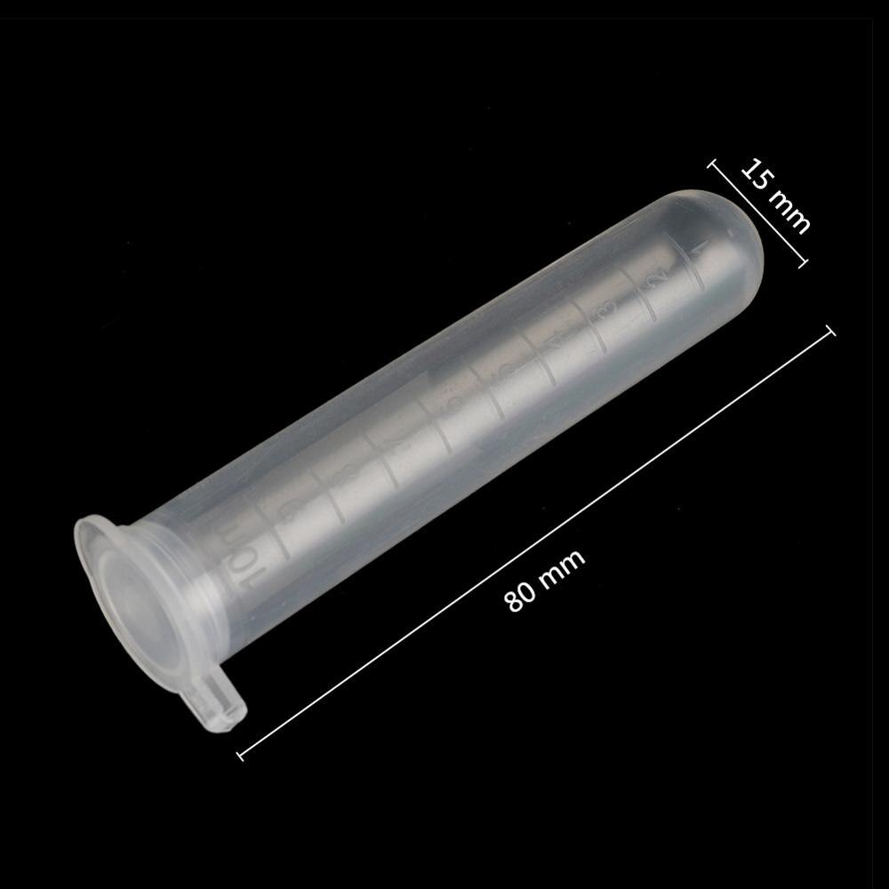 10ml Snap Cap Round Bottom Centrifugal Test Tube Plastic Transparent Centrifuge Tube Laboratory Supplies 5 Pcs