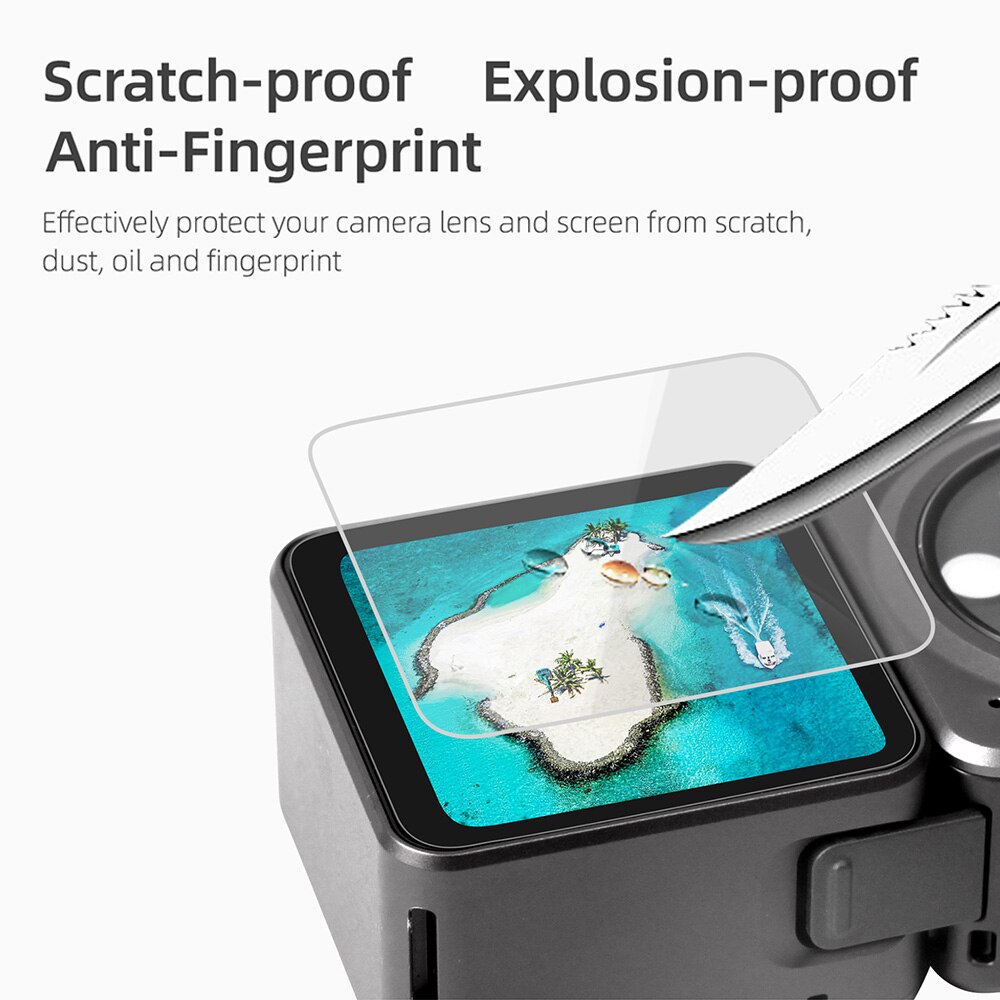 Dji Action 2 Screen 9H Gehard Glas Lens Beschermende Film Protector Cover Case Voor Dji Action 2 Sport Camera accessoires