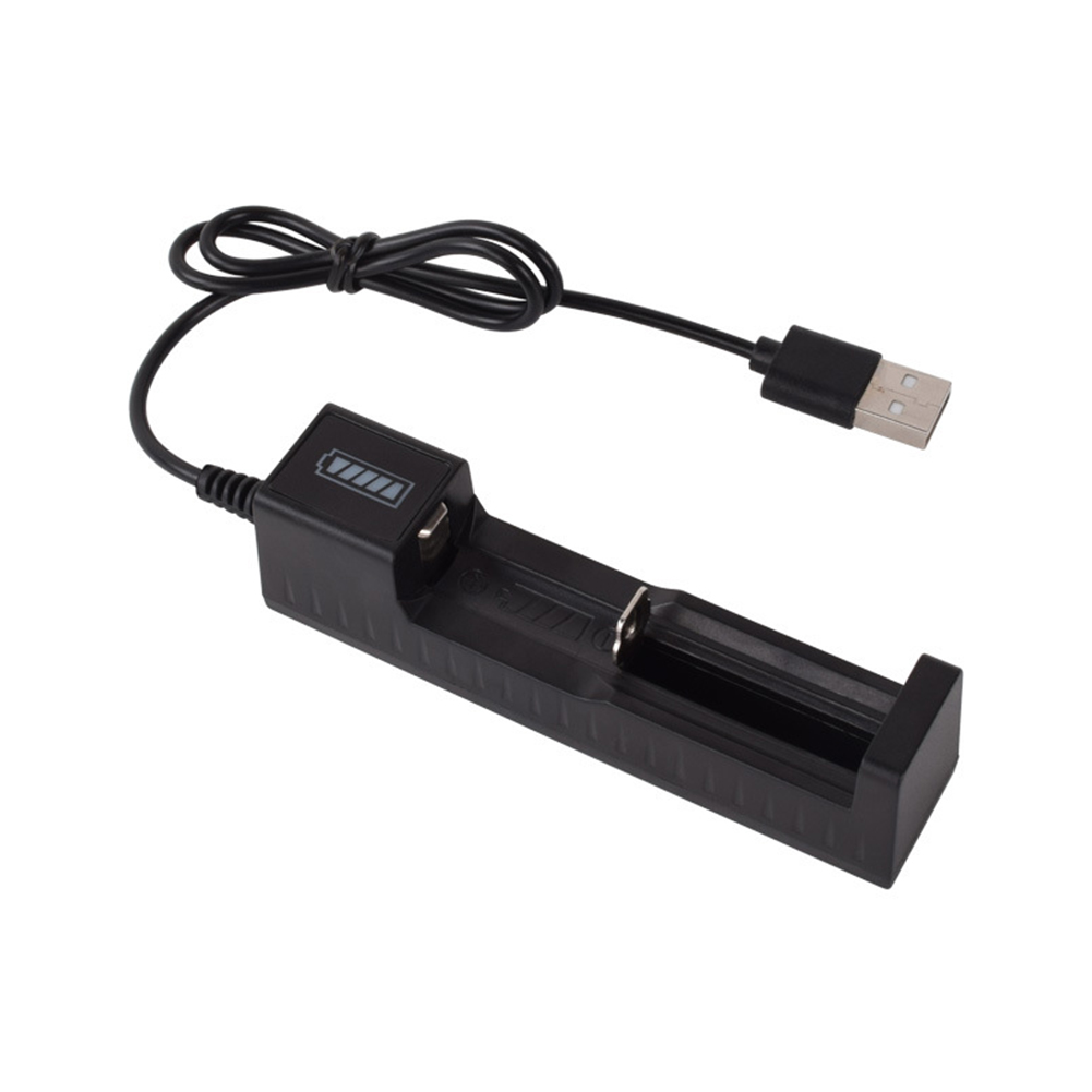 Bateria de lítio recarregável com carregador de 1 slot para 16340 14500 18650 26650 3.7V Bateria de lítio USB Carga rápida