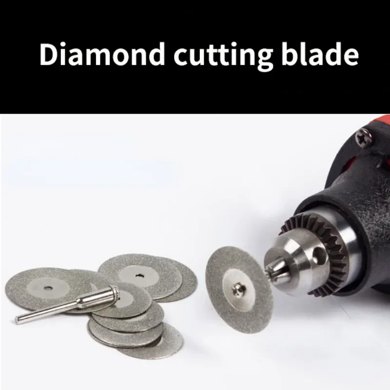 5 Stück 22 mm Diamant-Trennscheiben abgeschnittenes Mini-Diamant-Sägeblatt mit 1 Stück Verbindungsschaft für Dremel Bohren passen Drehwerkzeug