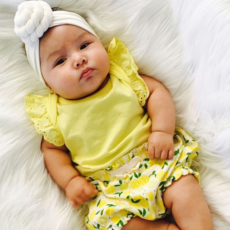 Diadema elástica con nudo para bebé y niña, accesorios para el cabello Kawaii de Color sólido, turbante de algodón suave para bebé de 1 a 6 años