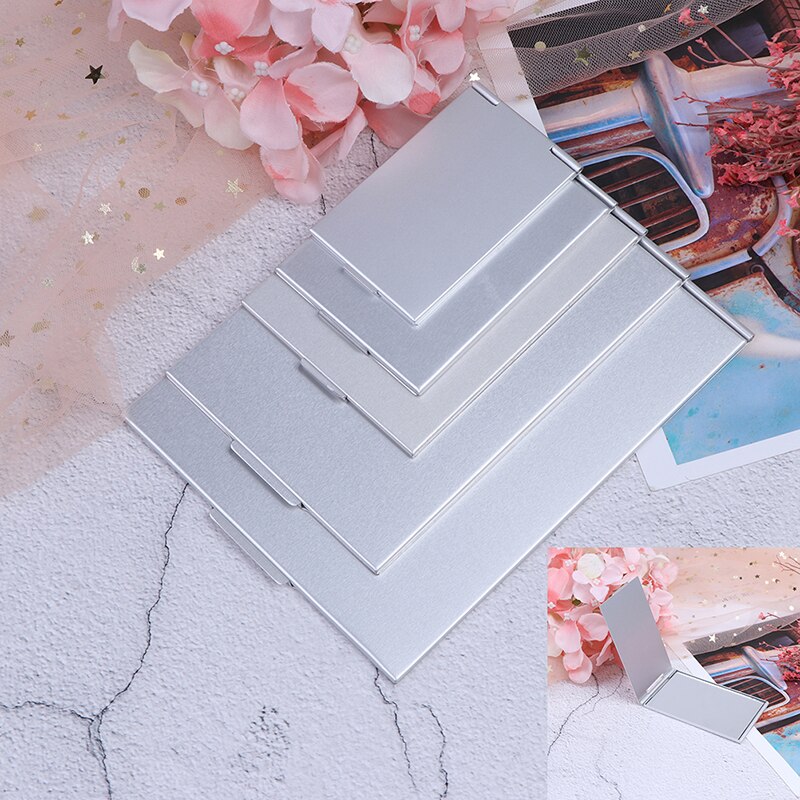 Espejo de maquillaje ultradelgado de 5 tamaños, espejo de tocador para cosmética, de bolsillo, rectangular, plegable, compacto, para maquillaje