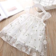 Nyfødte kjoler til pige sommer dåb fest bryllup hvid kjole baby piger blonder vestido infantil 1 2 år prinsesse tøj
