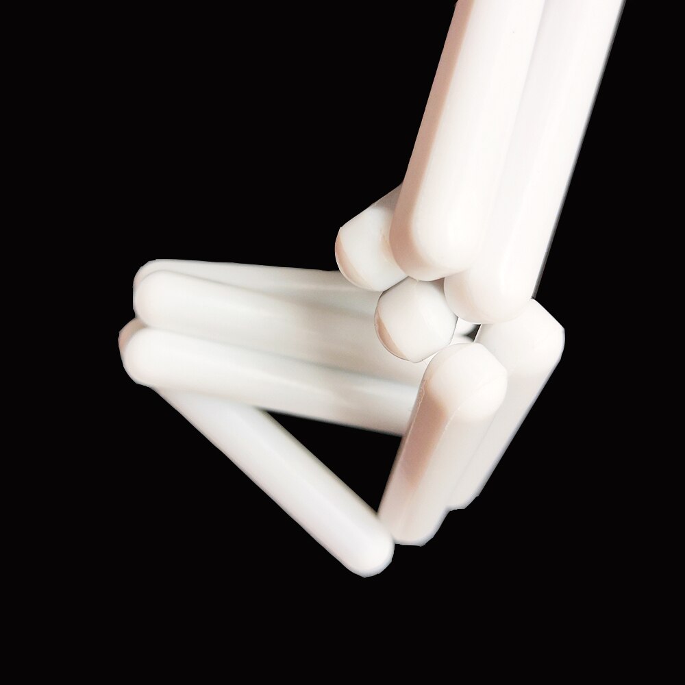C8 x 50mm ptfe magnetisk omrörare omrörarstavar utan pivotring vanliga omrörande vita spinnstänger, förpackning  of 10 st