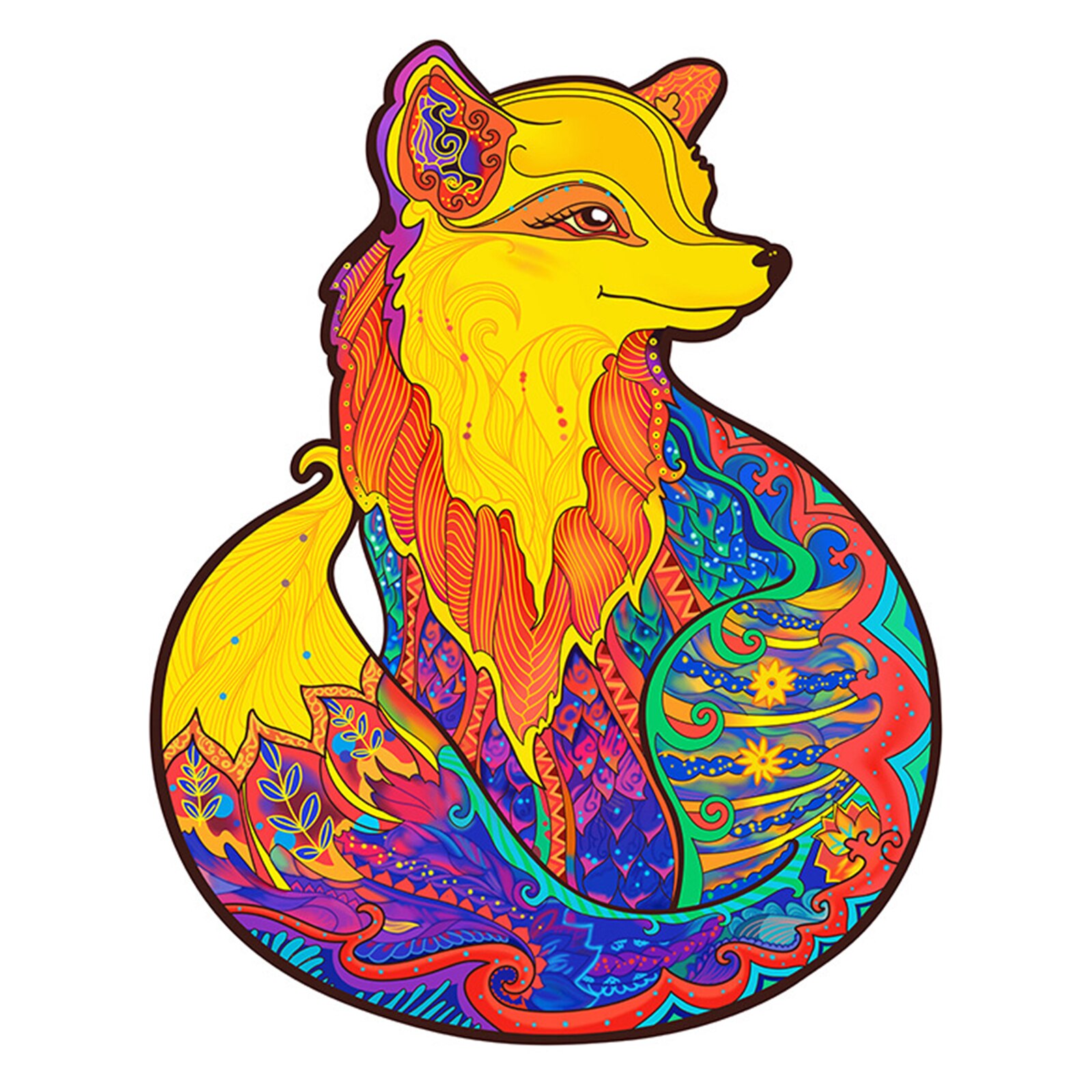 Houten Puzzel Dieren Vos Kat Leeuw Wolf Puzzel Speelgoed Elk Stuk Is Cartoon Dier Houten Puzzel Voor Volwassenen Kids speelgoed: 02