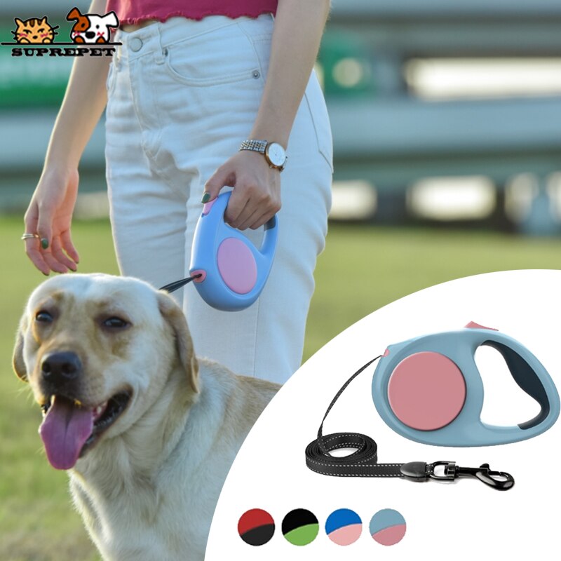 Suprepet pet hondenriem, automatisch intrekbaar voor grote en middelgrote honden, reflecterend touw, puppyriem, hondenaccessoires voor grote honden.