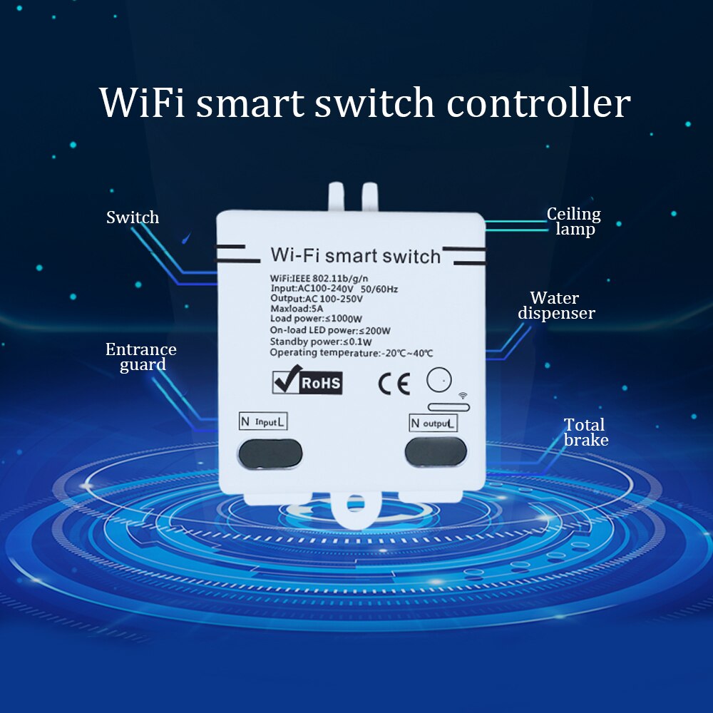 Intelligent Voice Control WIFI Switch DIY Breaker Module Controller Multiple Modes Mobile Phone APP Remote Control