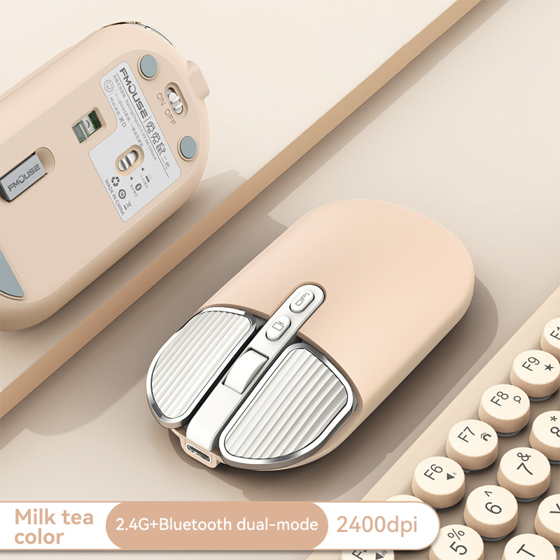 XIAOMI Kabellose, leise Maus, klein, frisch, für Schreibtisch, Laptop, Handys Tablette, universelle, leichte, tragbare Bluetooth-Maus: Rosa