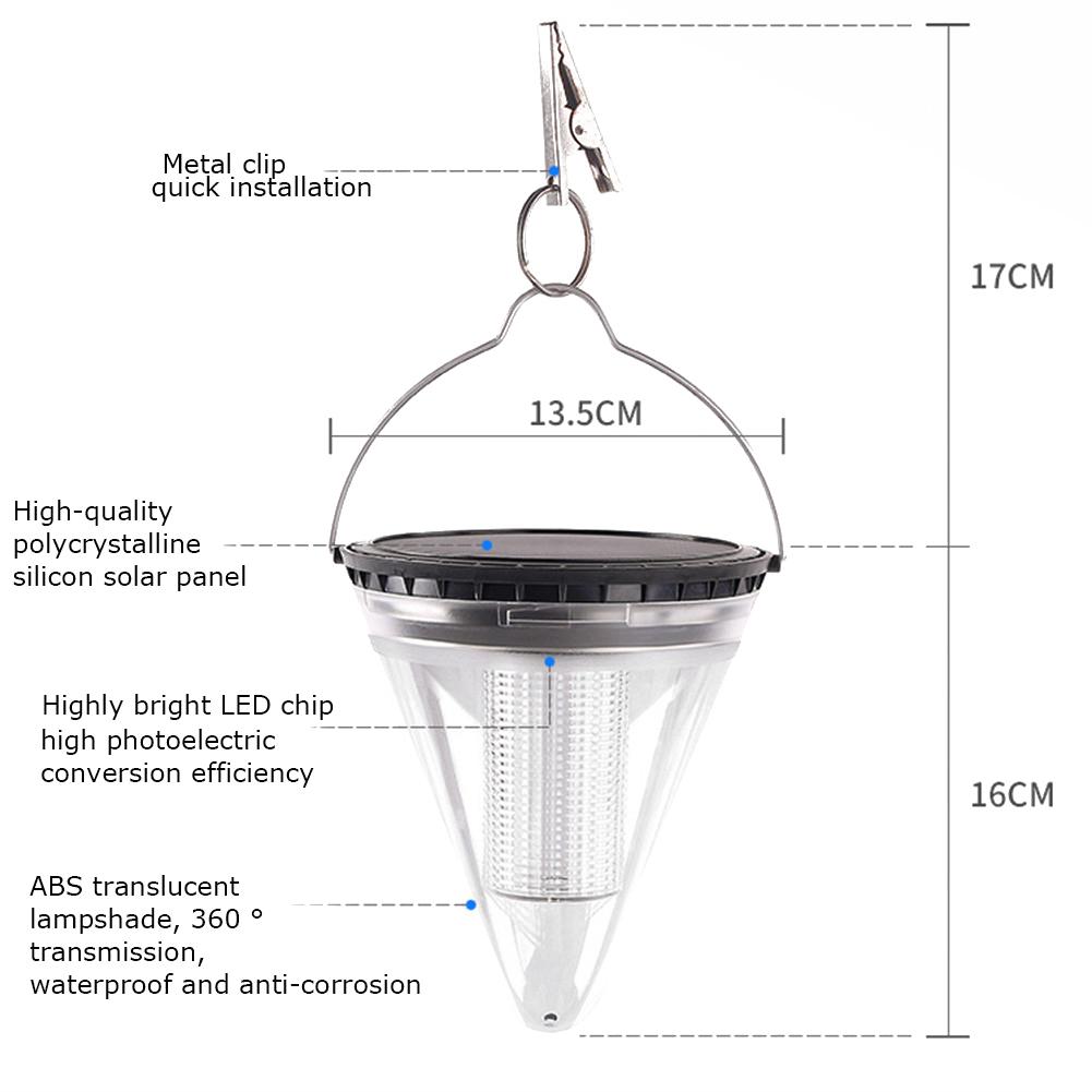Høy lysstyrke solenergi hengende lys  ip65 vanntett anti-korrosjon hengende lampe til utendørs landskap gårdsplass plen dekorasjon