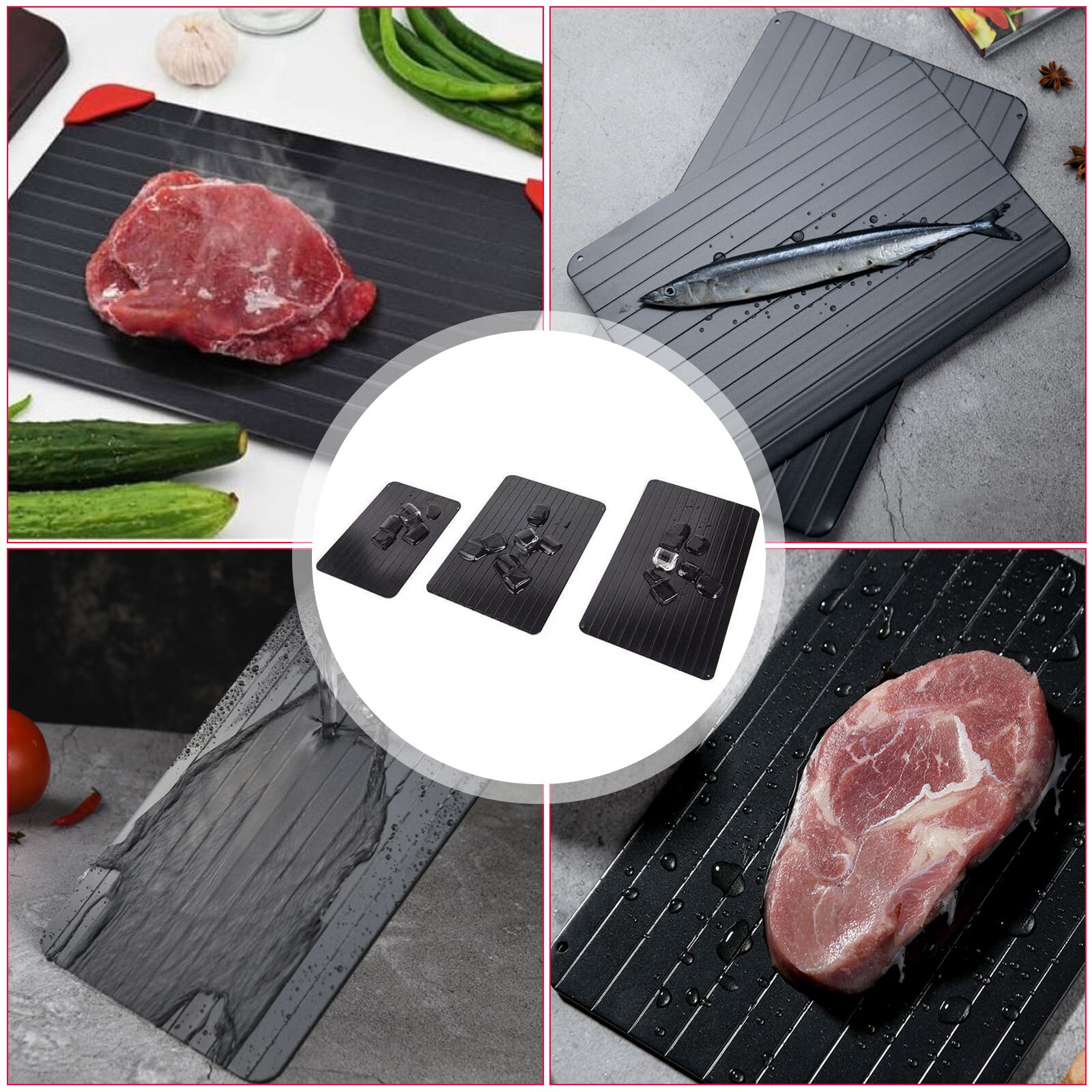 Fast Defrosting Tray Thaw Frozen Food Meat Fruit Quick Defrosting Plate Board Defrost Kitchen Gadget Tool