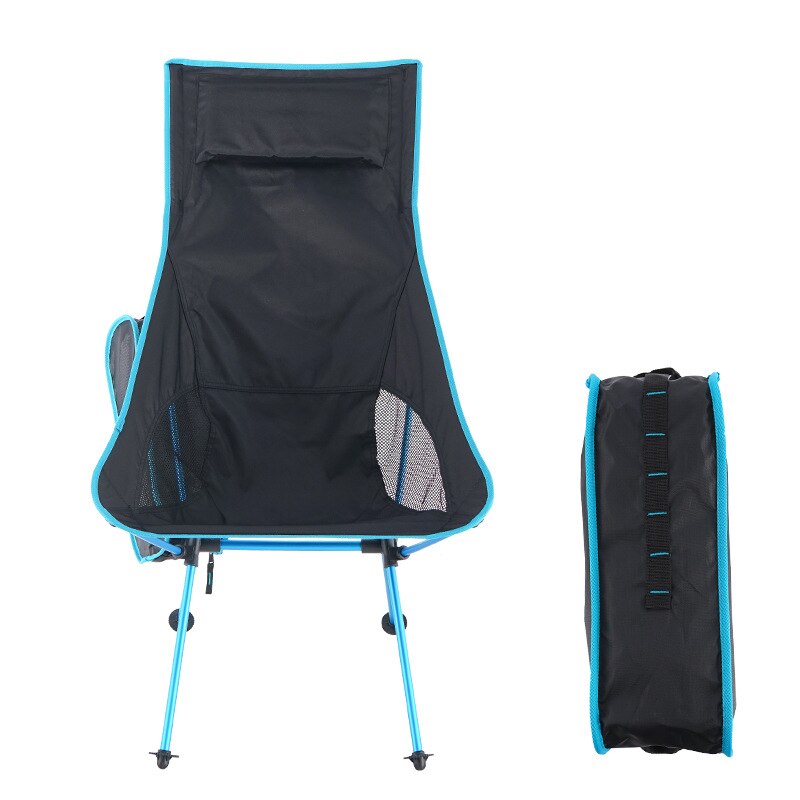 Outdoor 6063 Aluminum Moon Chair Plus Tall Fishing Chair Folding Chair Camping Backrest Aluminum Lounge Chair