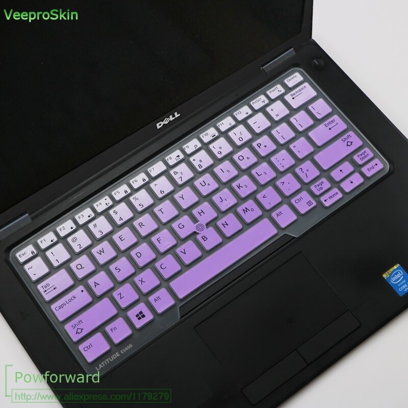 Laptop Keyboard Cover Protector Skin for 14" Dell Latitude 5450 3340 7480 7490 5490 5491 E5450 E5470 E7270 E7450 E7490 E5490: Fade Purple
