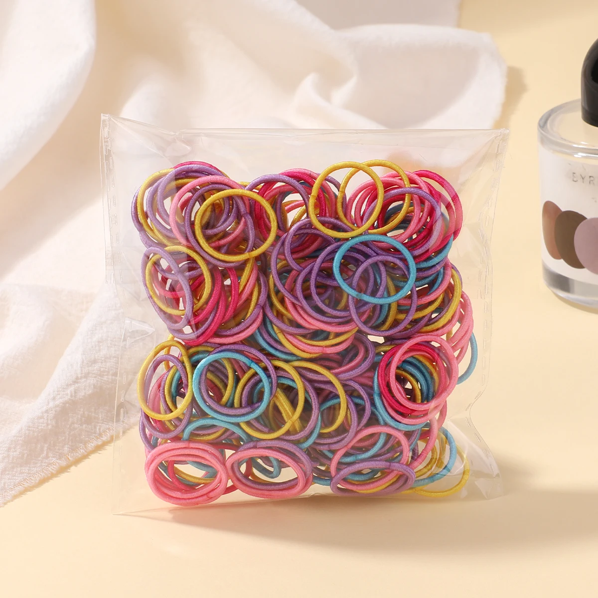 100/200Pcs Women Girls Colorful Nylon Elastic Hair Bands Ponytail Hold Small Hair Tie Rubber Bands Scrunchie Hair Accessories