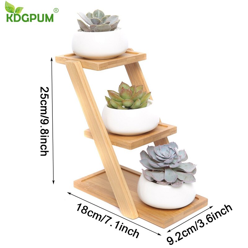 Hjem bambus ramme moderne minimalistisk stil multifunktionel havearbejde stue balkon kødfulde dekorative blomsterstander