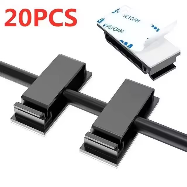 Organizador de cables autoadhesivo, brida para cables, abrazadera para cables, soporte, gestión de abrazaderas, gestión de datos Gps para coche, administrador enrollador de cables decorativo: Dorado