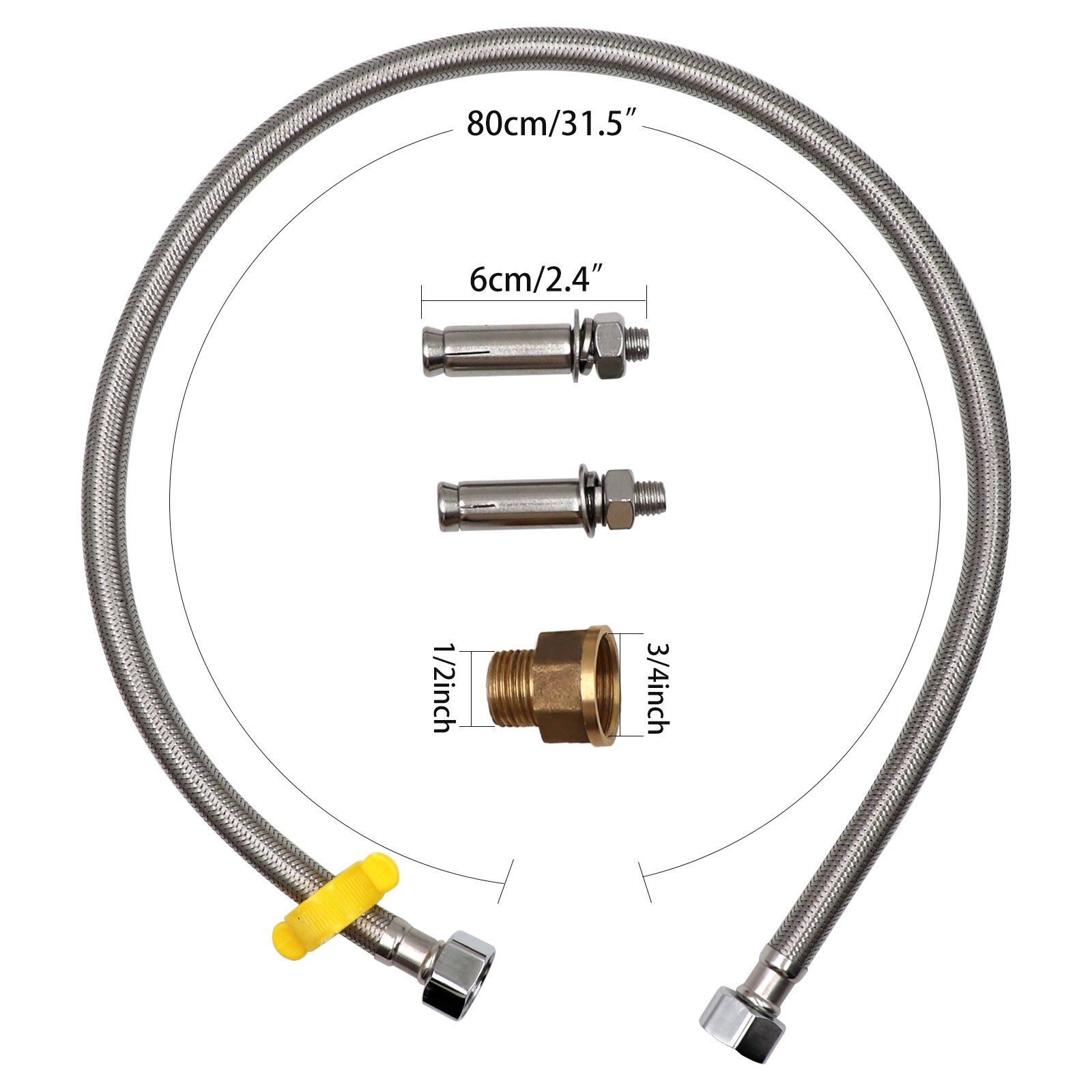 Cow Drinking Bowl Stainless Steel Automatic Float Water Outlet Cup Goat Drinker For Pig/Cattle/Sheep/Horse/Dog With Tube: tube and screws