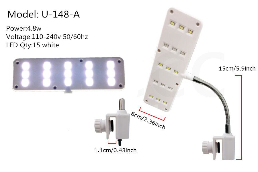 Finether-luz de acuario LED, iluminación para plantas, superfino, 24 peceras brillantes, acuario, agua interior, jardín, plantas domésticas: U-148A