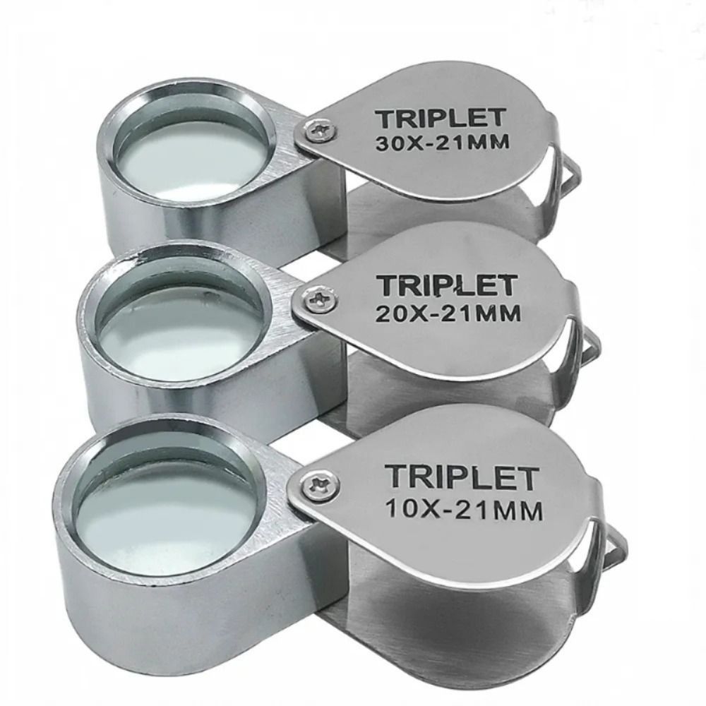 Mini lupa de bolsillo portátil 10-30X, lupa plegable de Metal para joyería, lupa de lectura de alta definición 10x20x 30x para joyeros
