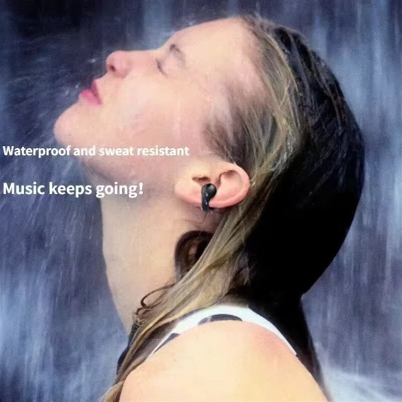 Bluetooth Headset 5.3 Wireless Bone Conduction Headphones Clip Ear Music Noise Canceling HD Call Sports Gaming Earphone