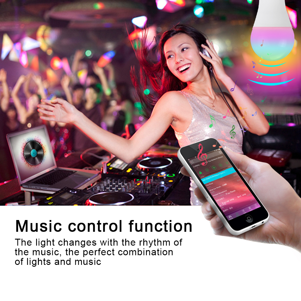 15W Ampul Led E27 Rgbw Bluetooth Gloeilamp B22 20 Modi Music Control Multicolor Smart Lamp 85-265V Ios Android Bluetooth 4.0