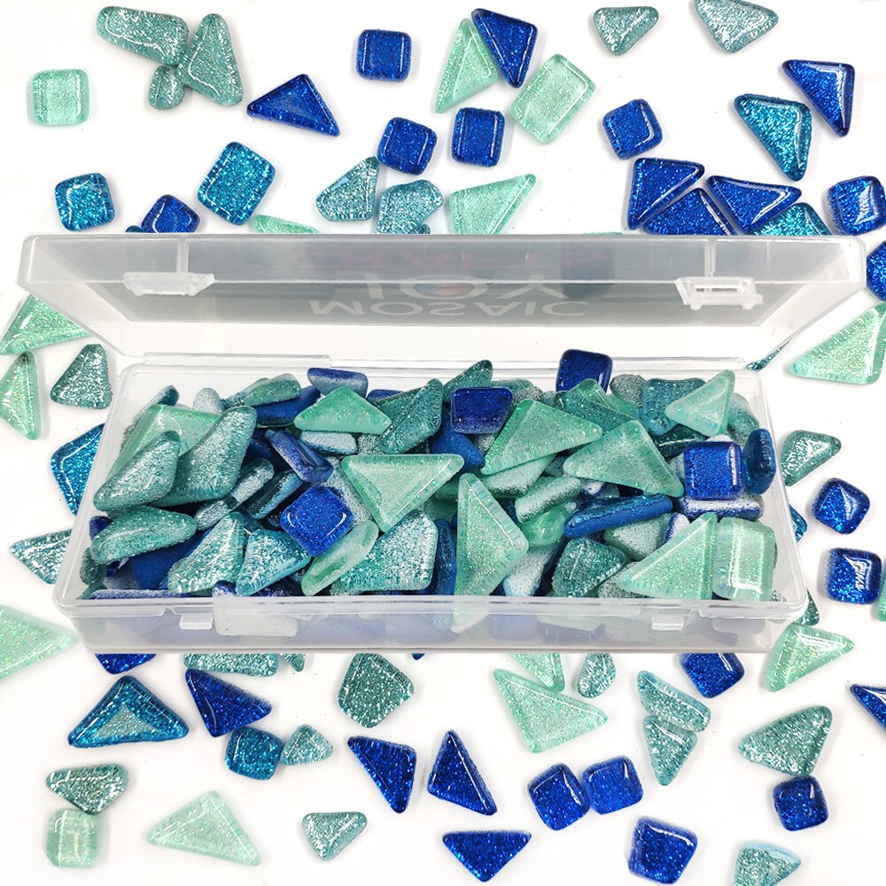 Honeydak DIY Mosaik-Set – 6x Blatt-Untersetzer Mit Bunten Glassteinen, Inkl. Werkzeug & Kleber
