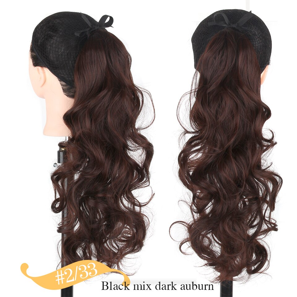 Xnaira-Cola de Caballo rizado largo, coleta sintética marrón claro, extensiones de cabello para cola de caballo, cinta de pelo de cola resistente al calor: 2I33