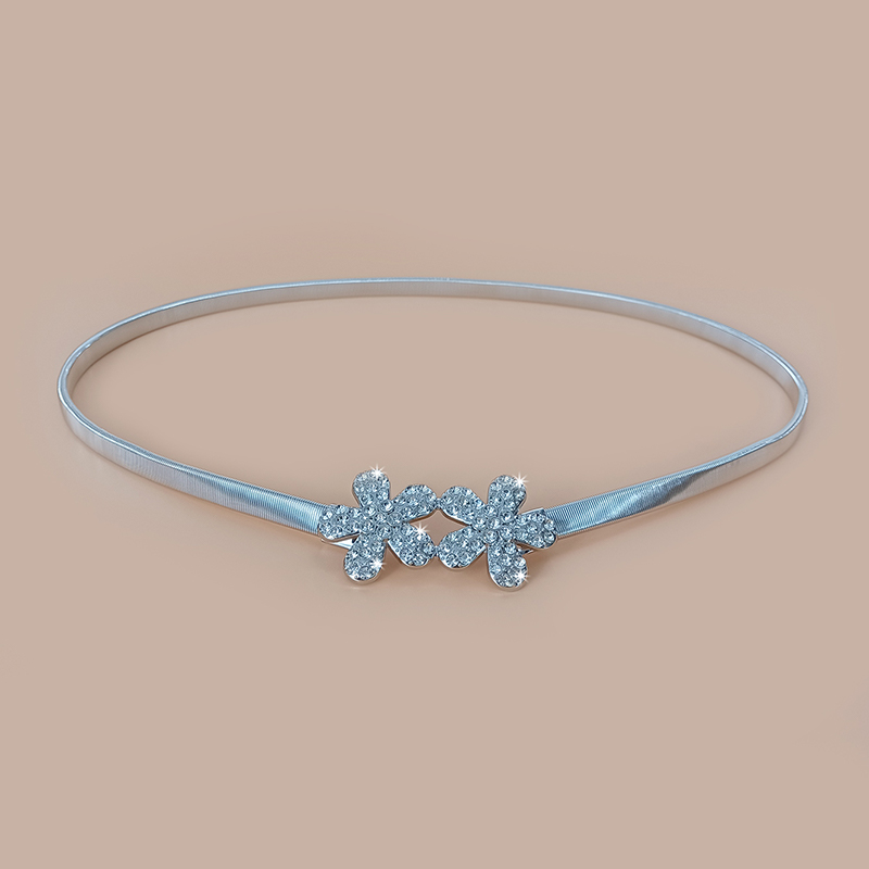 Elastische gouden kettingriem voor dames, punkstijl ,  y2k zilveren metalen strass-riemen voor vrouwen, luxe gouden tailleband: Zwart