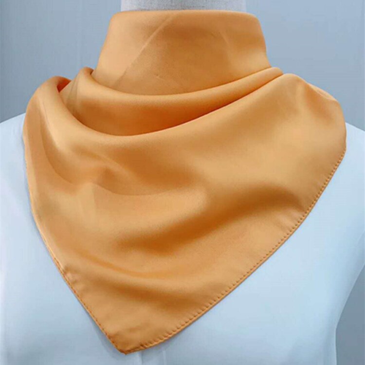 70*70 Cm Bandana Hoofddoek Voor Vrouwen Zijde Satijn Haar Sjaals Vrouwelijke Leuke Zakdoek Hals Sjaals Voor Dames groen Zwart Wit: YELLOW