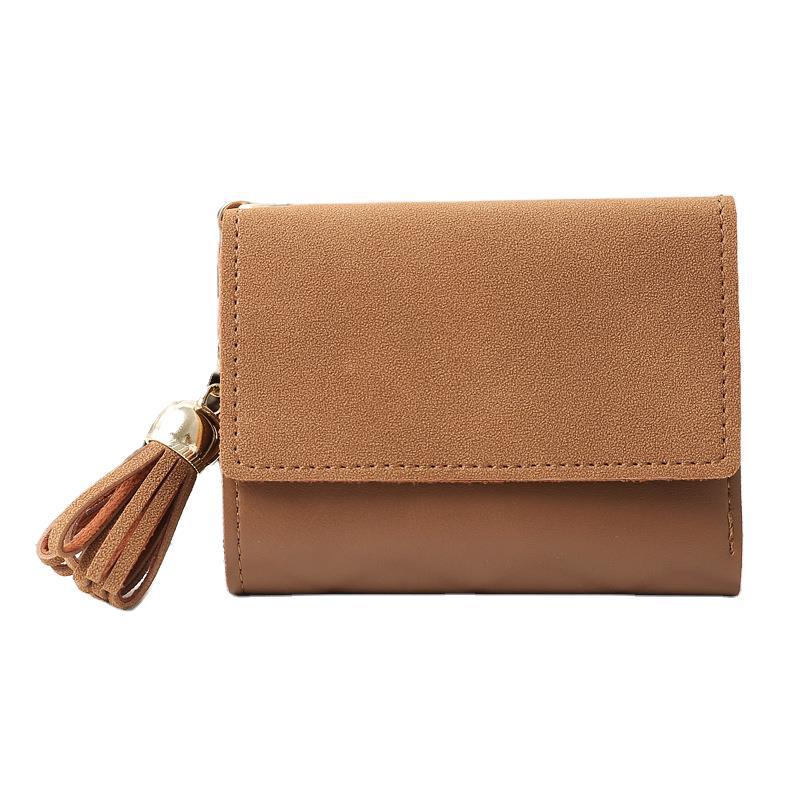 Stijl Vrouwen Purse Met Frosted Kwastje, 30% Off, Korte Portemonnee Kaart Tas, Nul Portemonnee, student Portemonnee Vrouwen Portemonnee Lederen