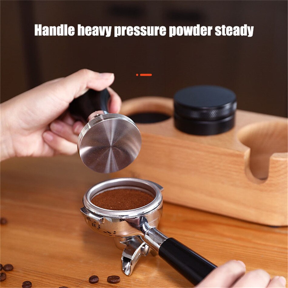 TTLIFE reutilizable, soporte de seguridad para café de madera de Barista, soporte para Espresso, accesorios para máquina Base, juegos de café