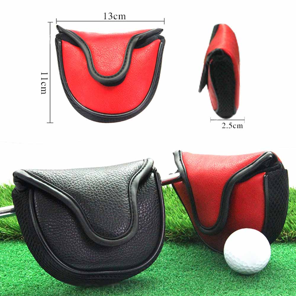 Golf Pusher Sleeve PU Leather Golf Putter Cover Universal Semi-circular Easy Clean Practical Lightweight Protection Waterproof