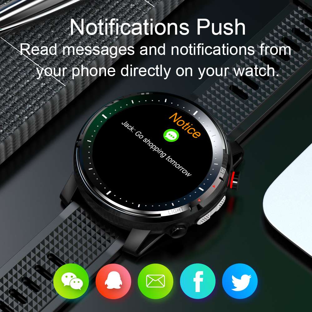 [BT5.0] Microwear L15 Smart Horloge Fitness Mannen 1.3 Inch Hartslag Bloeddruk/Zuurstof IP68 Zaklamp Camera remote Smartwatch
