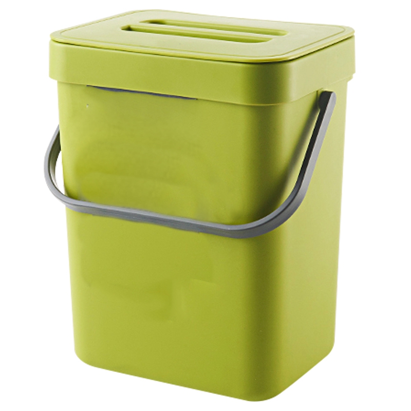 Vuilnisbak Met Deksel Onder Gootsteen Groene Prullenbak Plastic Afval Mand Opknoping Afvalbak Voor Badkamer/Kantoor, afval Compost Bin Voor K: Default Title