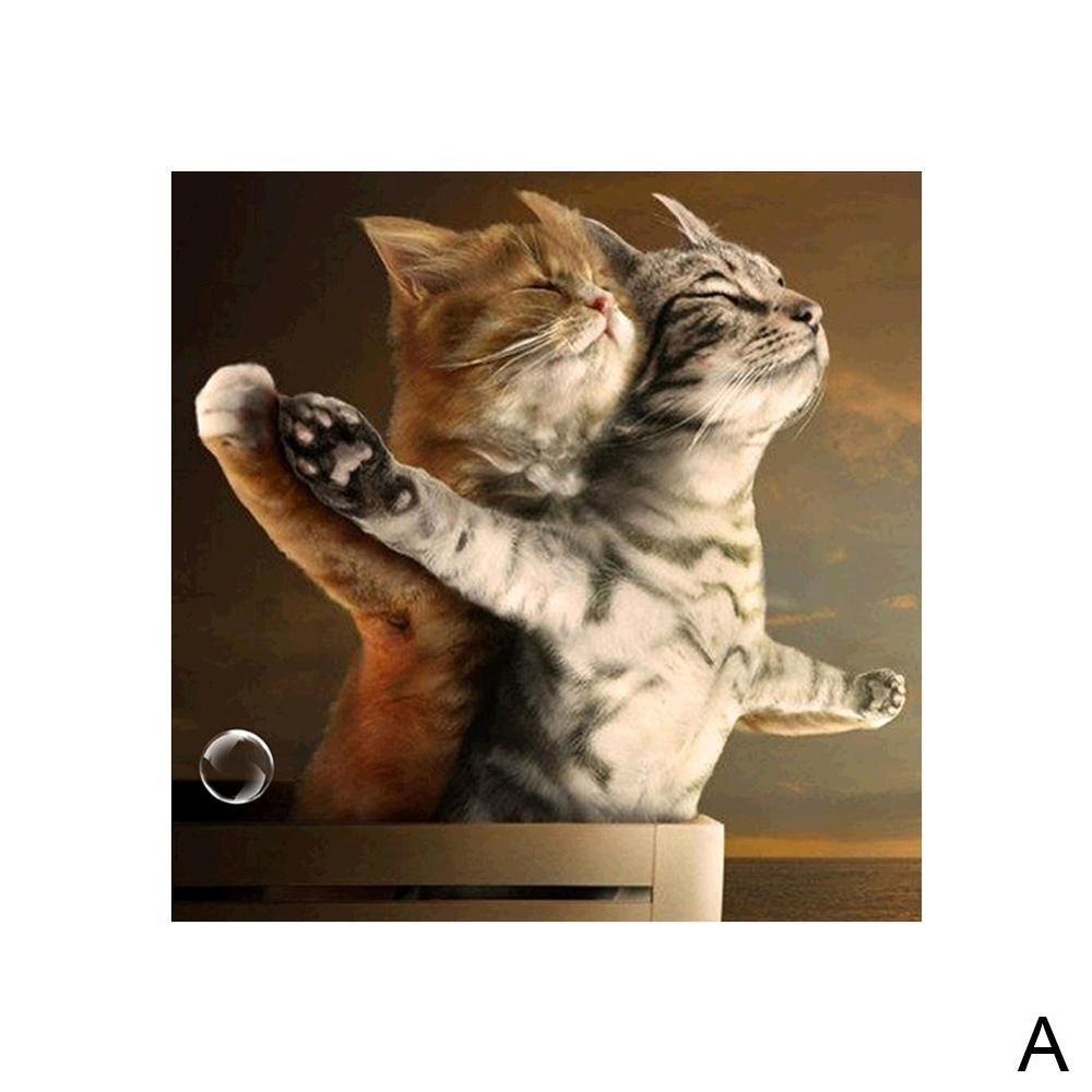 5D Diamond Painting 4 Pezzi 30x30 Cm - Occhi E Bocca Colorati - Kit Completo Con Tela, Strass Rotondi E Strumenti Per Bambini E Adulti - 4