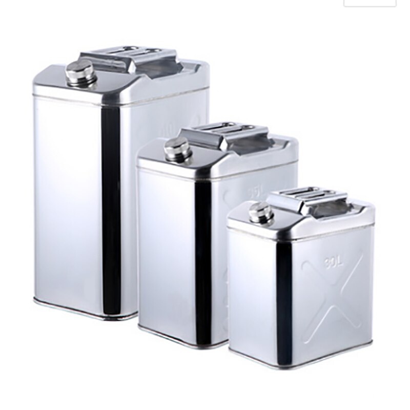 Tanque de combustible de acero inoxidable 201, 5L, 10L, almacenamiento de gasolina, aceite, Gas Jerrycan, coche, motocicleta, camión, jarras de combustible con tubería de aceite