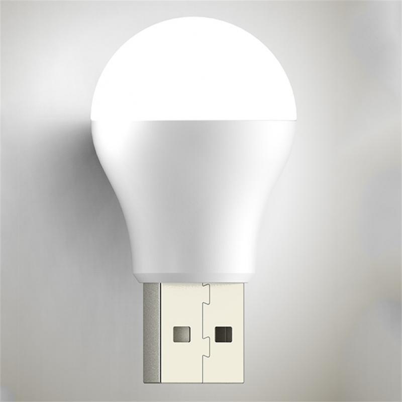 Big USB Plug Lamp Portable LED Light Mini Night Light Small Round Light Computer Power Bank Light Small Round Light: A-White Light
