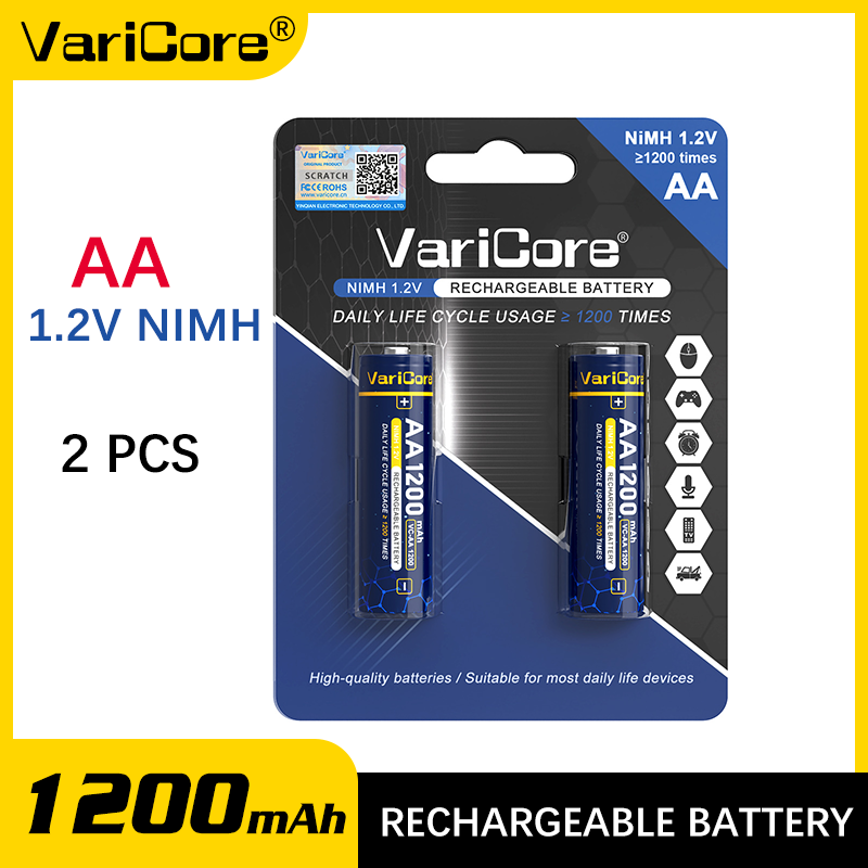 VariCore AA 1200mAh 1.2V Akumulatory Ni-MH Wysokiej Pojemności robić Aparatów Cyfrowych/Zabawek RC/Latarek Długa Żywotność Ekologiczne