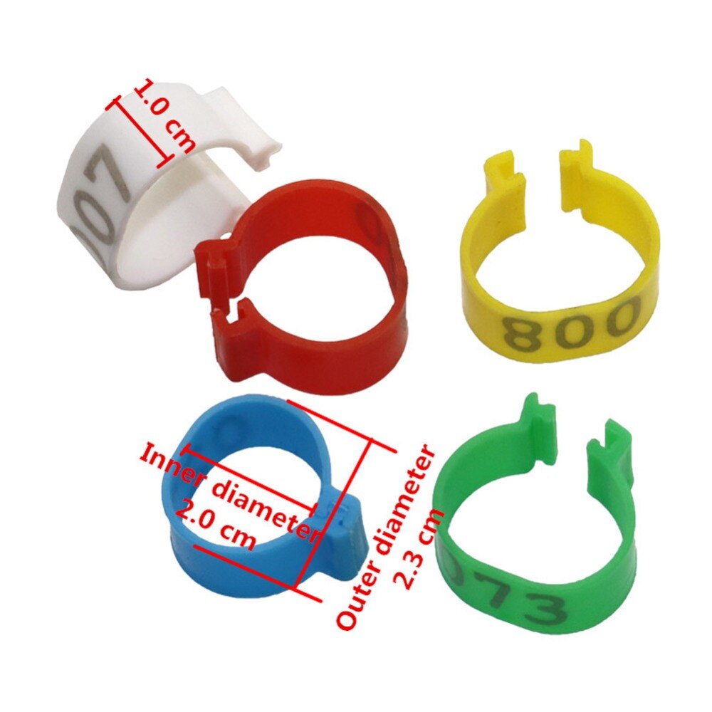 20mm Huhn Digital Clip Ring Kunststoff Identifikation Ring KEINE. 1-100 geflügel Fuß Ring Hühnerstall Fütterung liefert 100 Pcs
