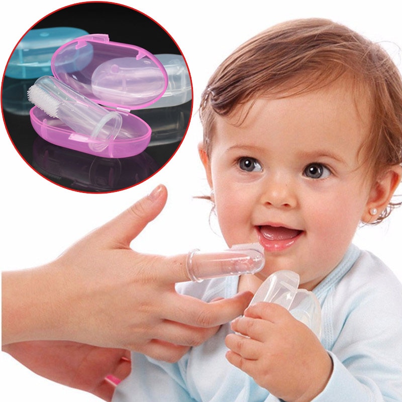 Kids Baby Toddler Infant Soft Silicone Finger Toothbrush Teeth Rubber Massager Teeth Dental Care K0244