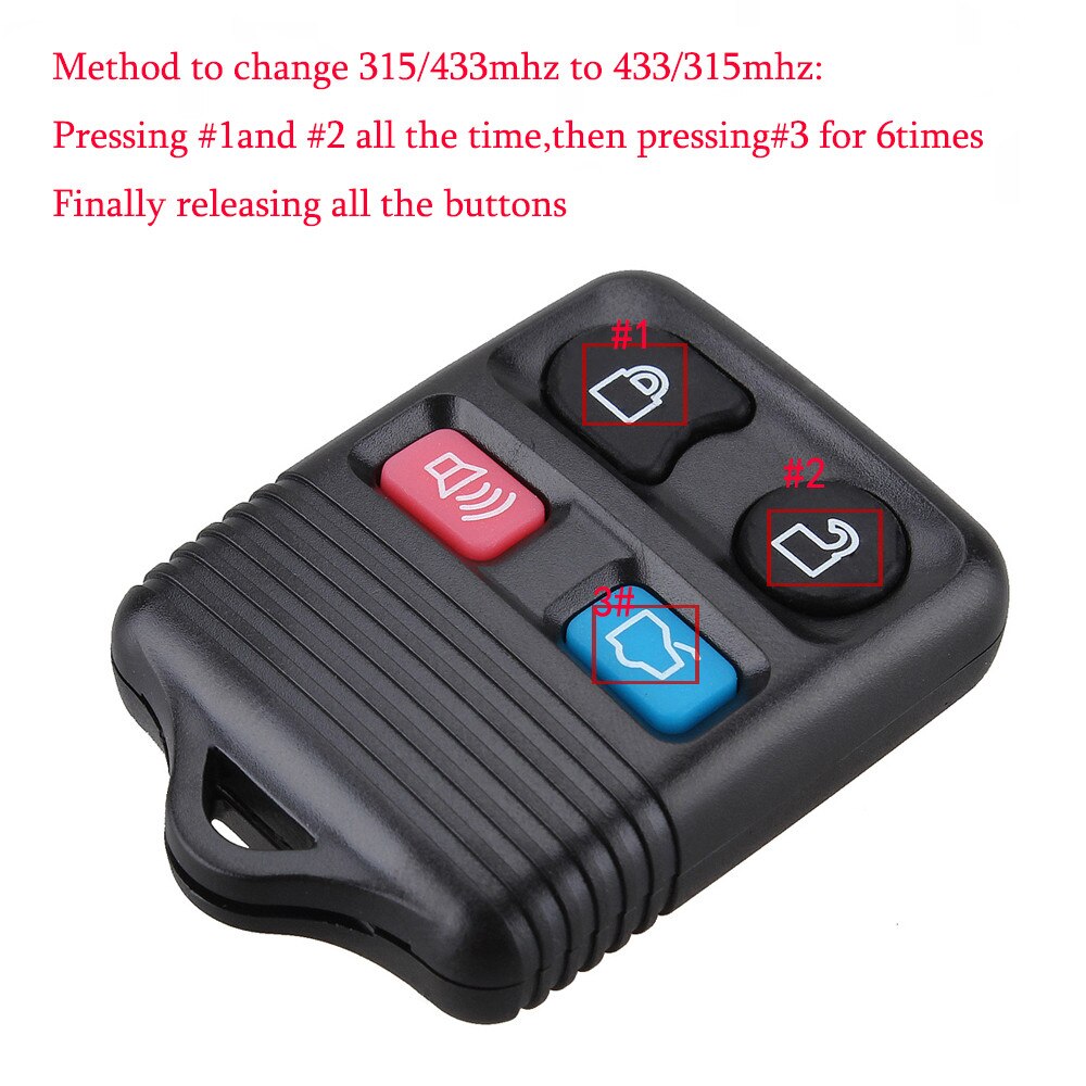 4 Buttons Remote Car Key Transit Keyless Entry Fob 315MHZ/433MHZ For Ford Remote Control Car Key Clicker Transmitter Supplies