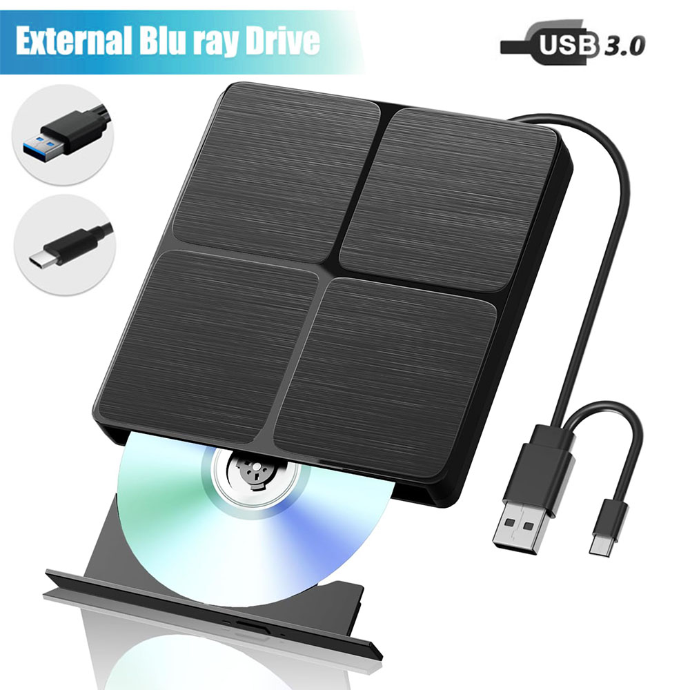 External blu-ray drive, usb 3.0,  cd/dvd player for laptop/pc, portable bd combo blu-ray disc reader for windows and mac os