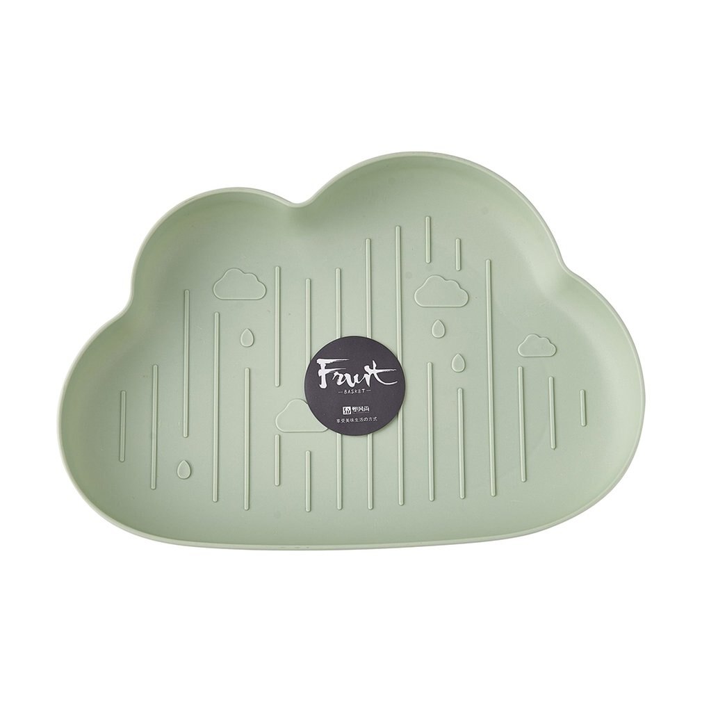 Lazy Snack Tray Strawberry Shape Fruit Food Tray Candy Cute Plate Snack Dish Fruit Food Plate Household Plastic Plate for Home: Green