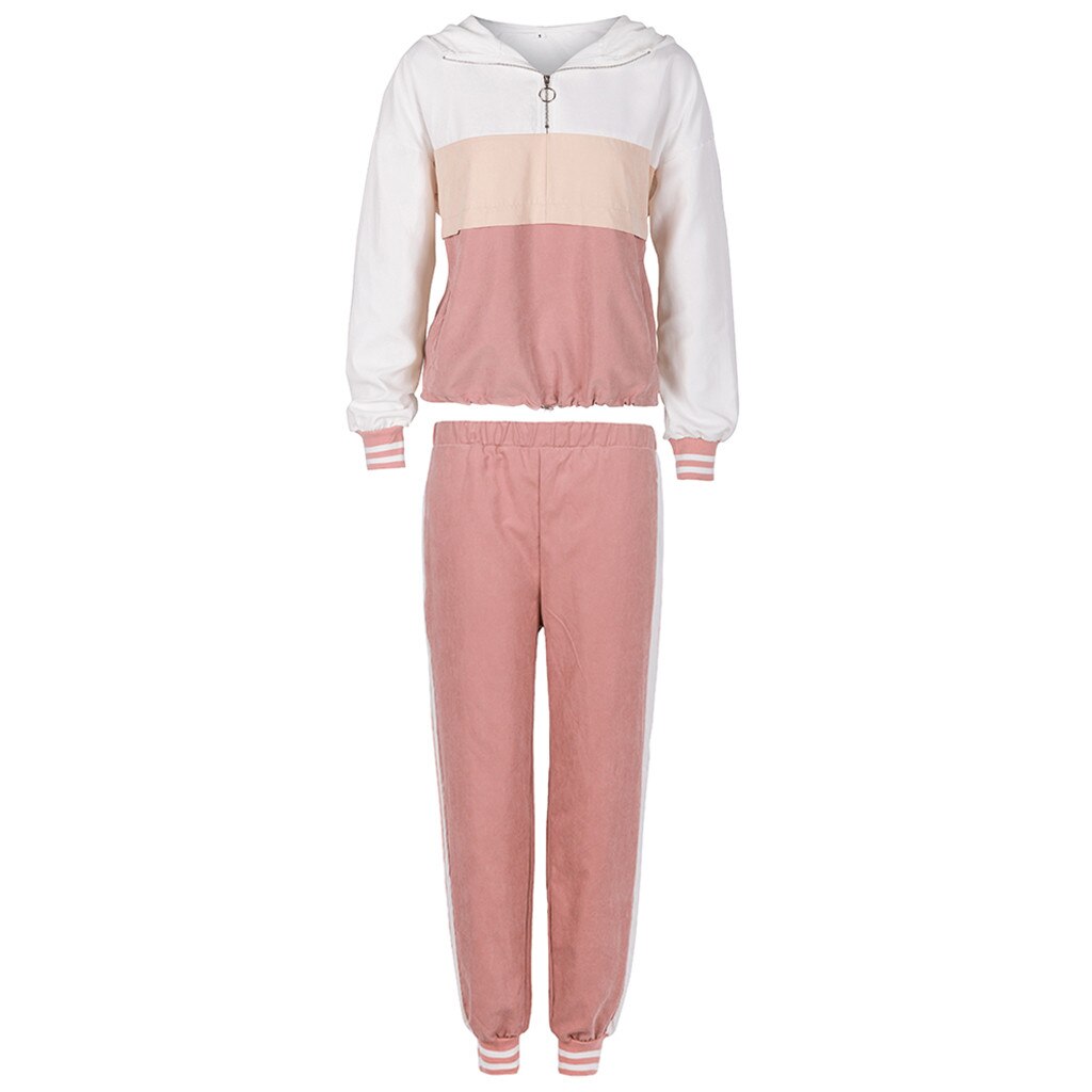 Dam träningsoverall sweatshirt byxor set dam dräkt tvådelad kvinnlig vår höst fritidsset streetwear jacka byxa set #1105 g 5