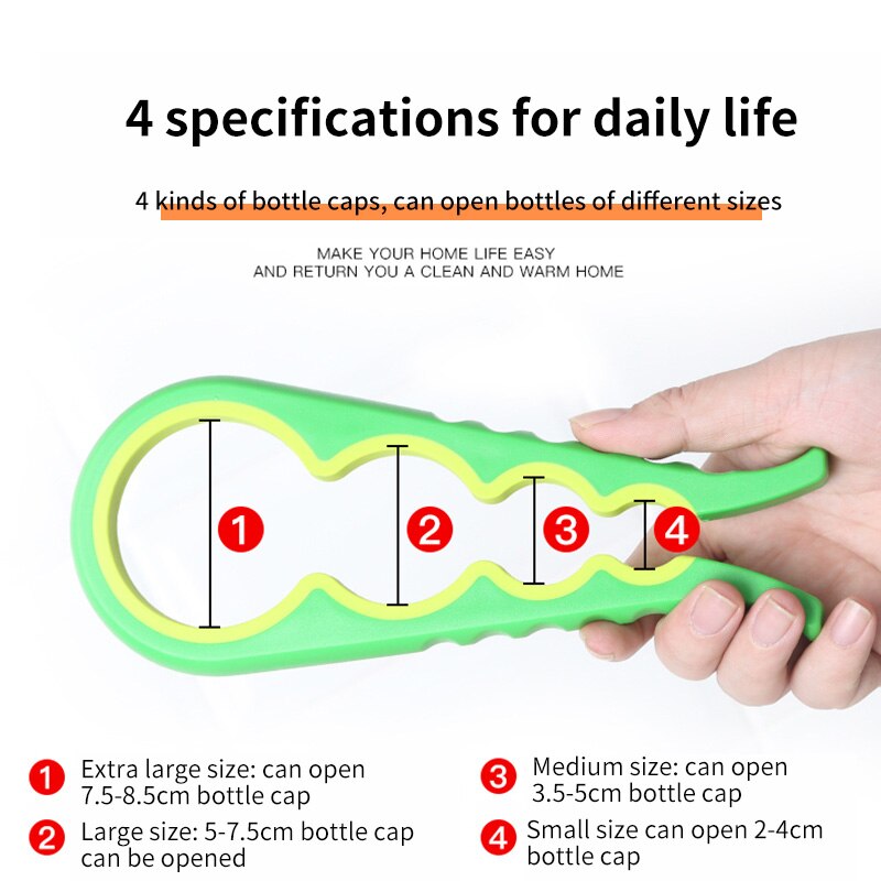 4 in 1 kalebasvormige deksel potopener schroefdop pot blikopener handmatige antislip draaidop flesopener keukengadget
