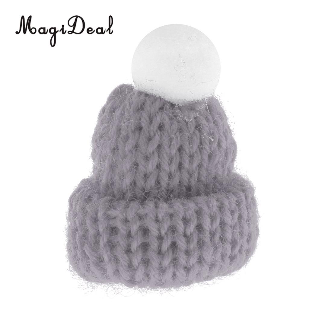 1/12 Schaal Dollhouse Miniatuur Scène Beanie Hoed Leuke Winter Skate Cap Party Kleding Accessoires Decoratie 10 Kleuren: Gray