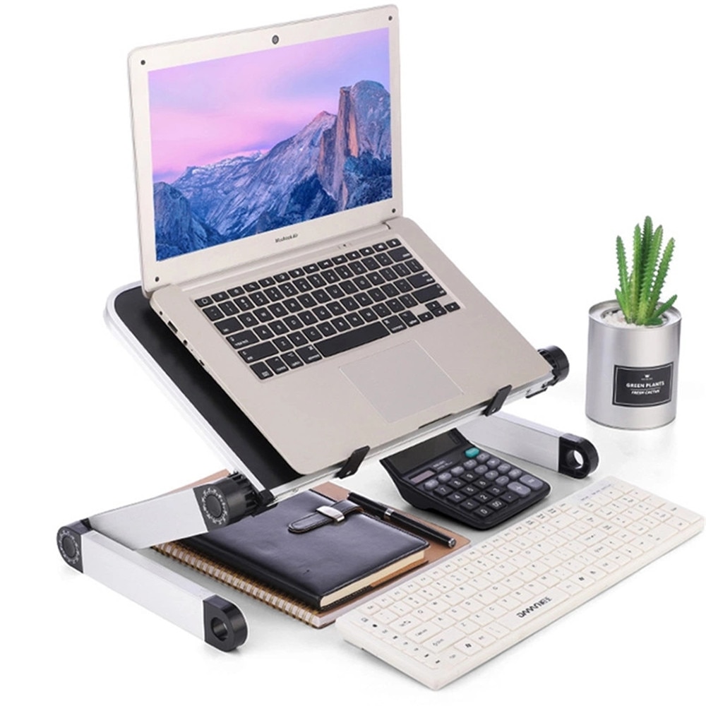 Aluminum Alloy Laptop stand book holder in bed height adjustable folding stand