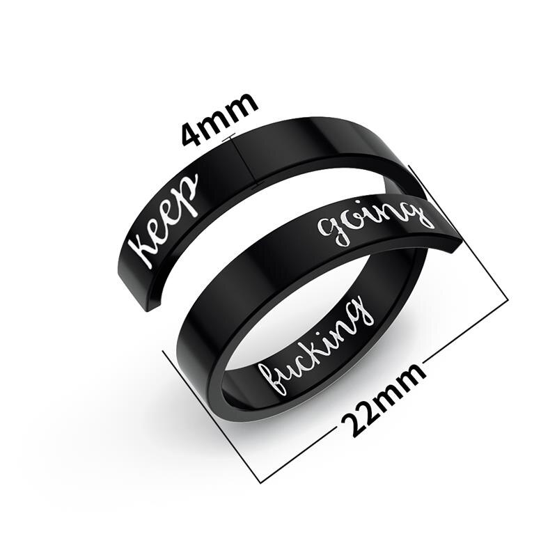 Simple Style Black Wrap Ring 316L Stainless Steel Men Finger Ring Wedding Engagement Band Jewelry Party