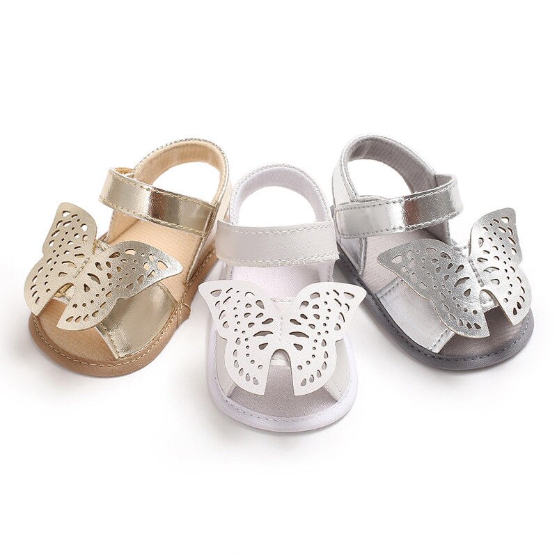 Newest Newborn Toddler Infant Baby Boys Girls Soft Sole Crib Shoes Cute Butterfly Summer Sandals Shoes Clogs