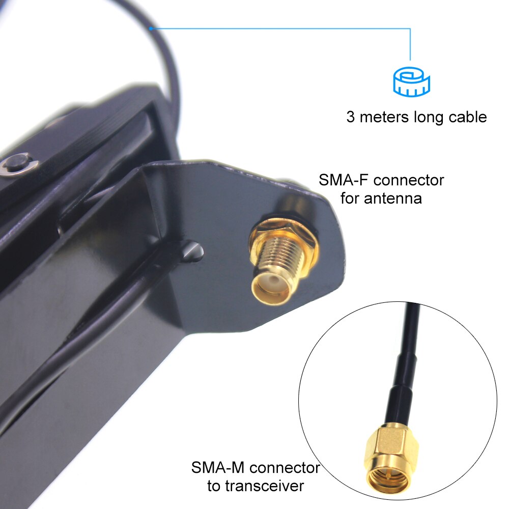 Original NAGOYA RB-CLP Window Clip Mount RG-174/U 3M Cable SMA-Female Connector for TYT TH-UV8000D Talkie Talkie