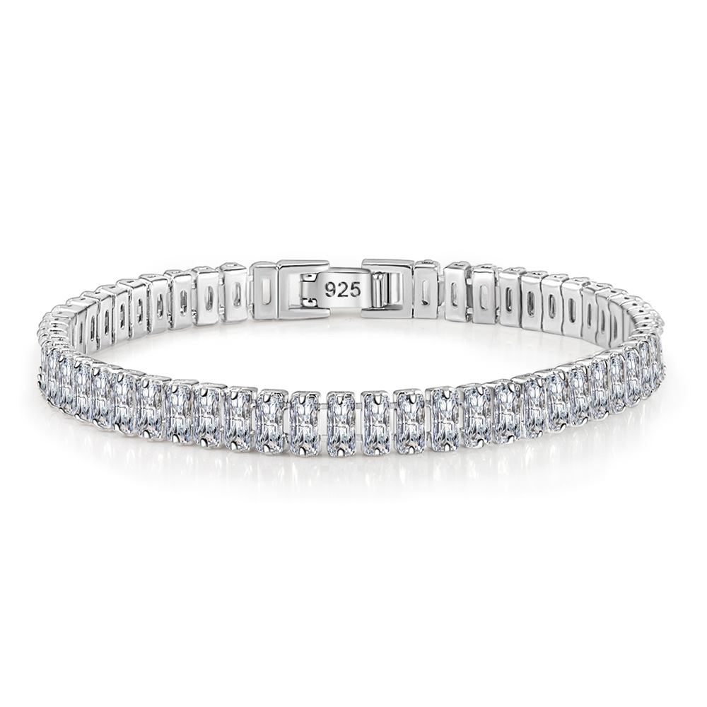 mode 925 sterling zilveren vierkante zirkonia armband eenvoudige temperament armband verjaardagsfeestje cadeau voor vrouwen fijne sieraden